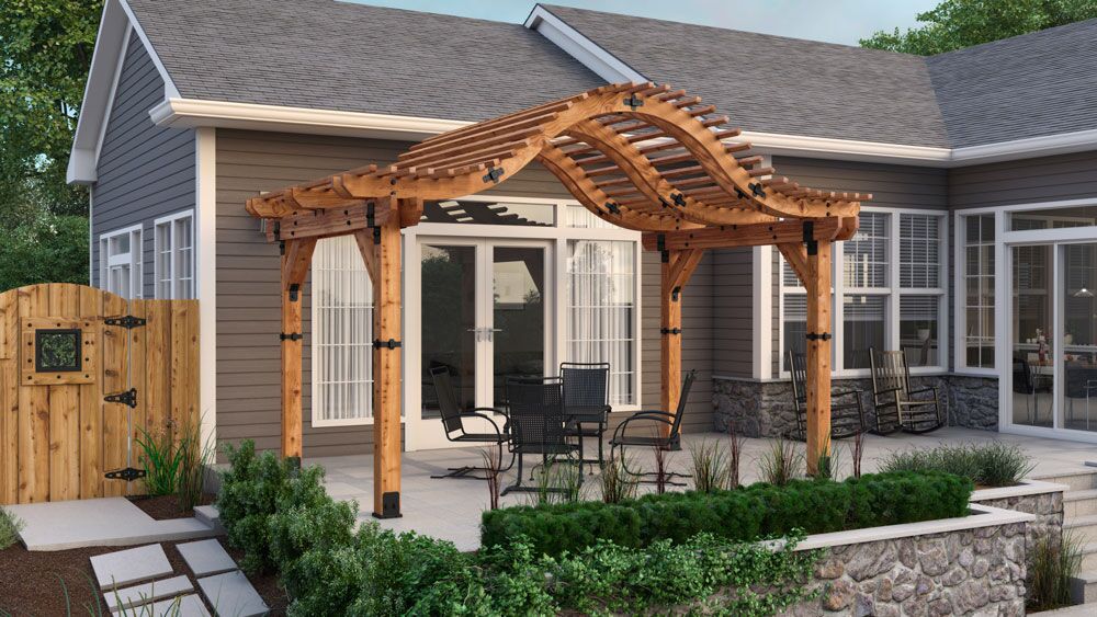 Pergola with curved top